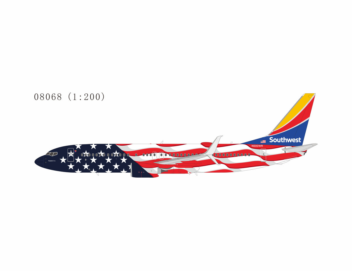 1:200 NG Models Southwest Airlines Boeing 737-800 N500WR Freedom One Livery