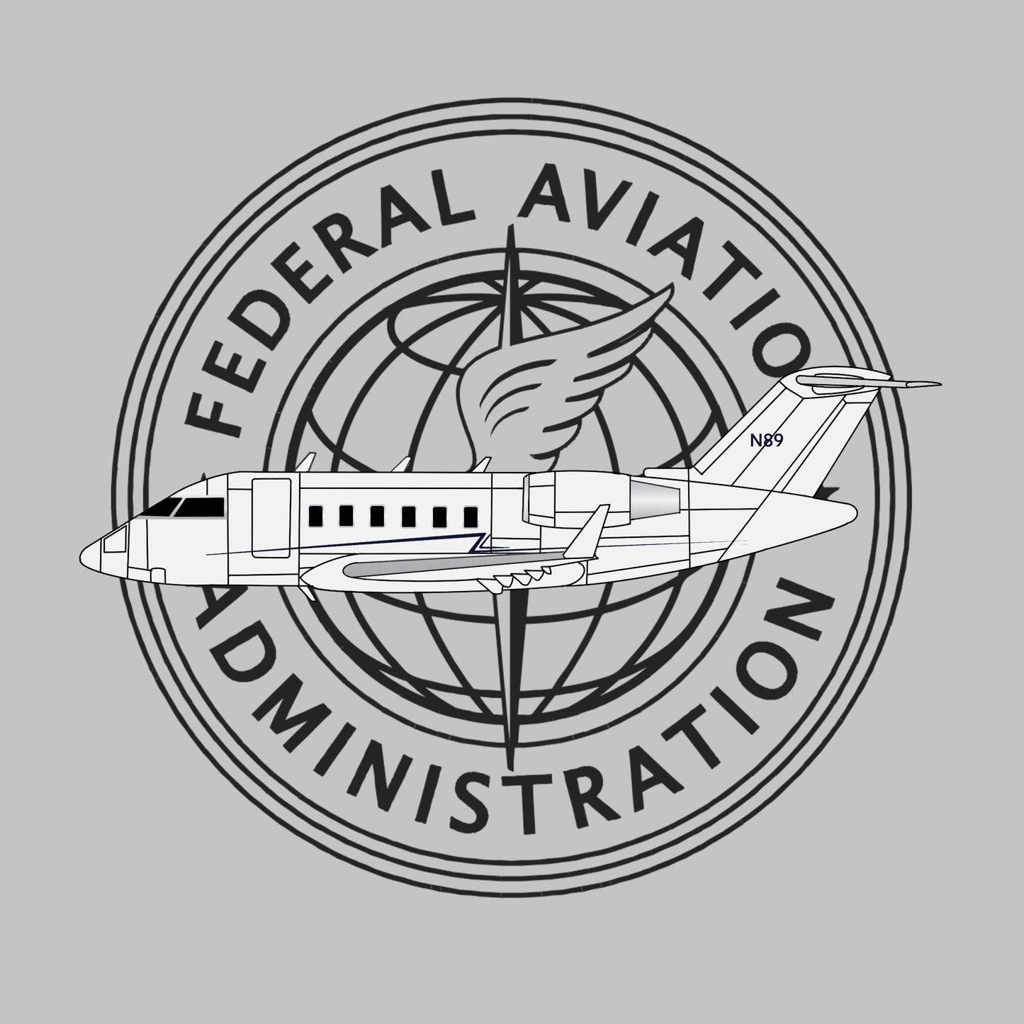 1:200 3D Design Deck FAA Challenger 605 N89 - Final Approach Collectibles