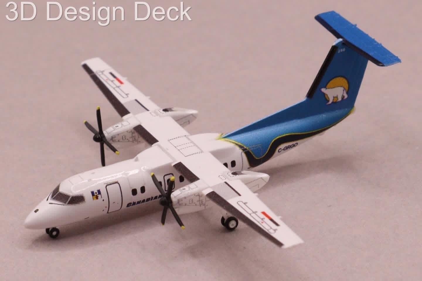 1:400 3D Design Deck Canadian North Dash 8 Q100 C - GRGO - Final Approach Collectibles