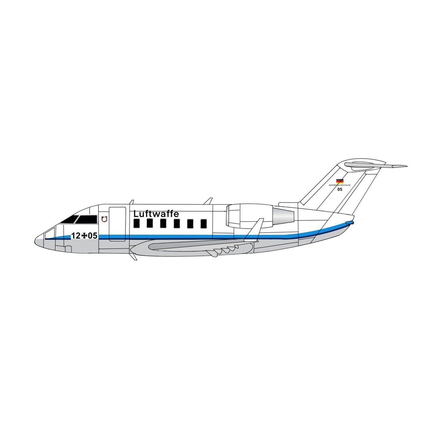 1:400 3D Design Deck Luftwaffe Challenger 601 12 - 05 - Final Approach Collectibles