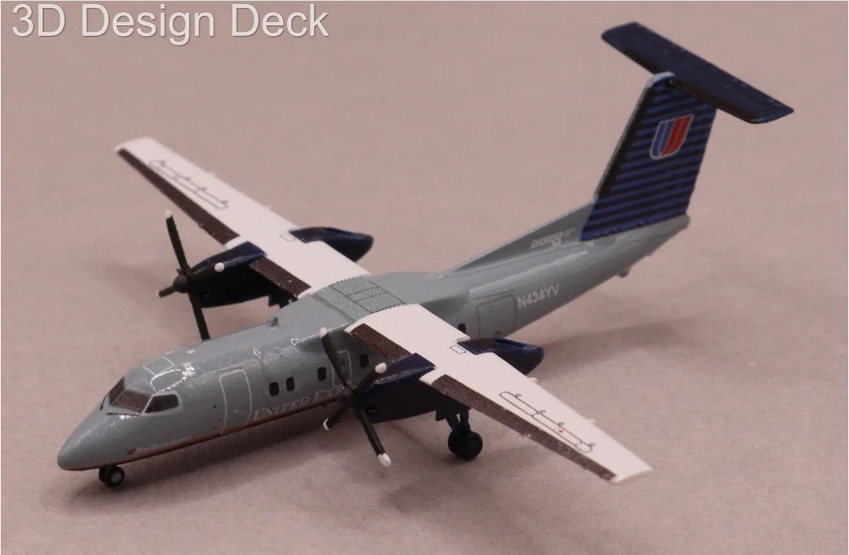 1:400 3D Design Deck United Express Dash 8 Q200 N434YV - Final Approach Collectibles