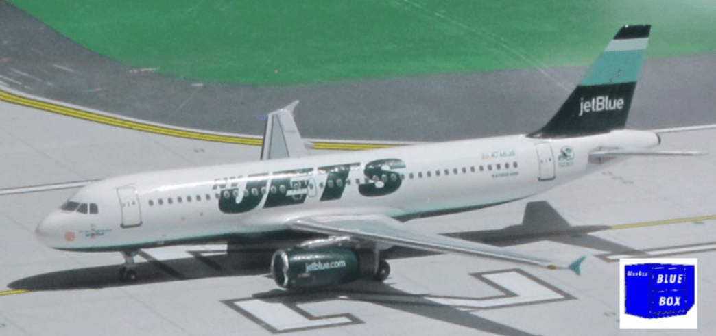 1:400 AeroClassics JetBlue Airways Airbus A320 N746JB NY Jets Livery - Final Approach Collectibles