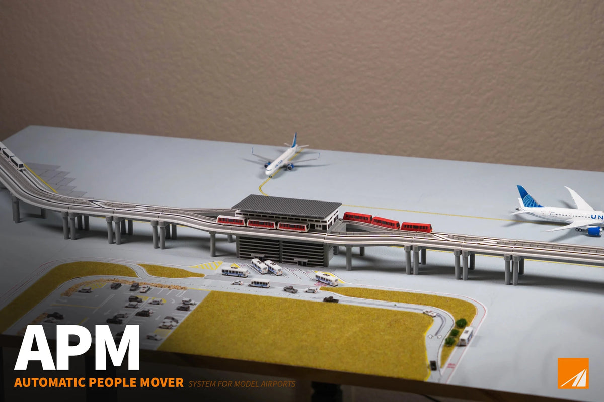 1:400 Clipper Models Automatic People Mover Train (APM - AirTrain, Contemporary)-Blue - Final Approach Collectibles