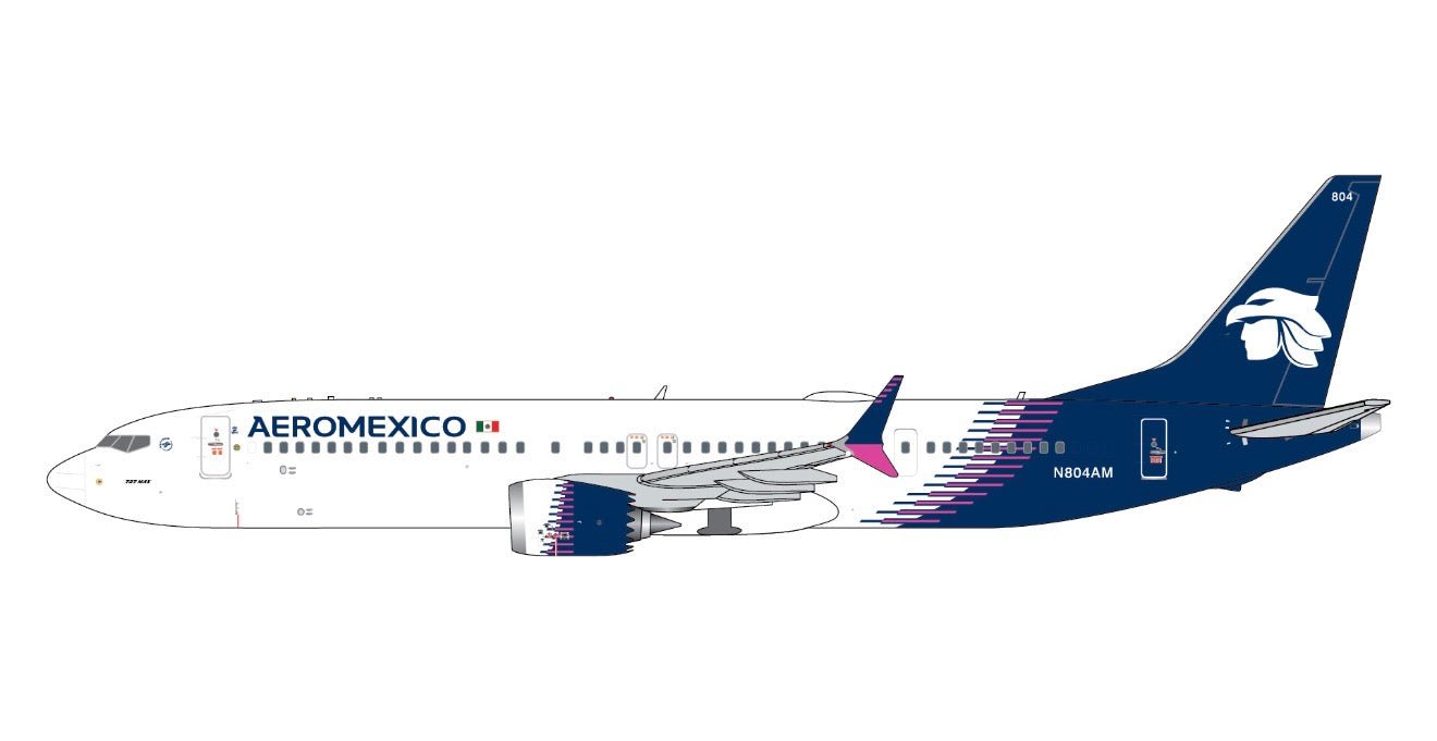 1:400 Gemini Jets AeroMexico Boeing 737 MAX 9 N804AM - Final Approach Collectibles