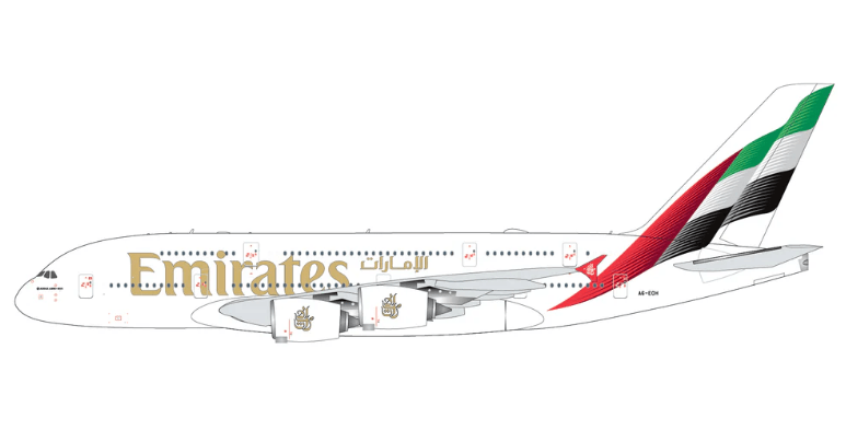 1:400 Gemini Jets Emirates Airbus A380 A6 - EOH - Final Approach Collectibles