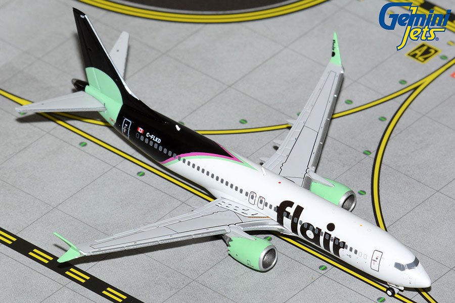 1:400 Gemini Jets Flair Airlines Boeing 737 MAX 8 C - FLKD - Final Approach Collectibles