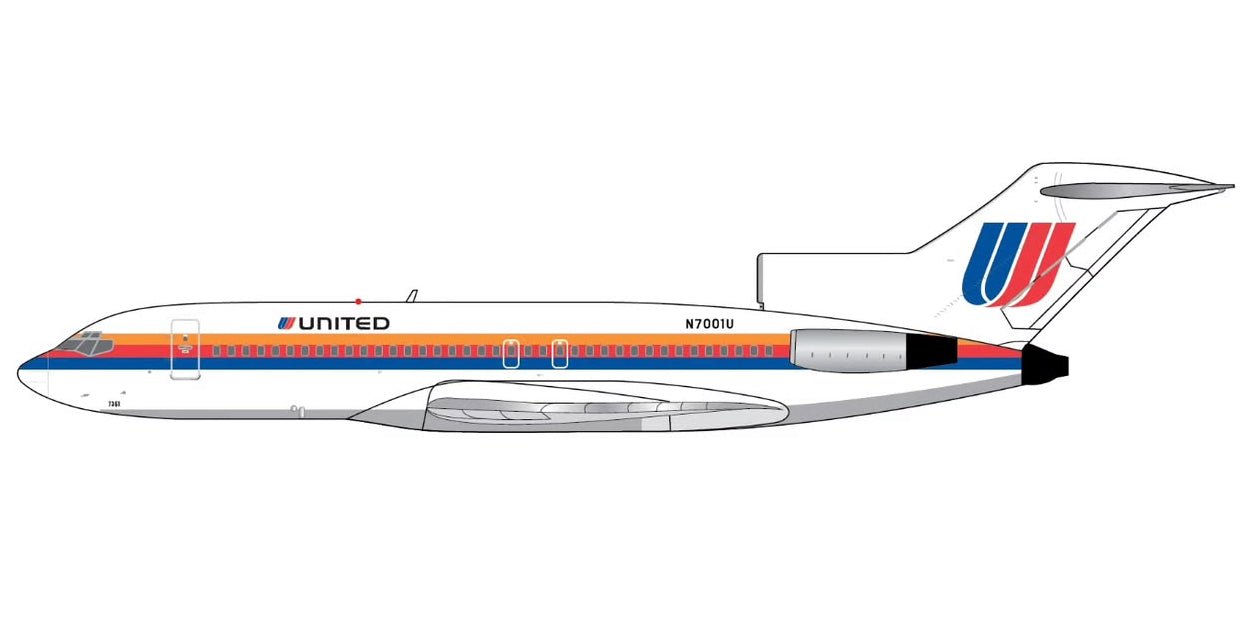 1:400 Gemini Jets United Airlines Boeing 727 - 100 N7001U - Final Approach Collectibles
