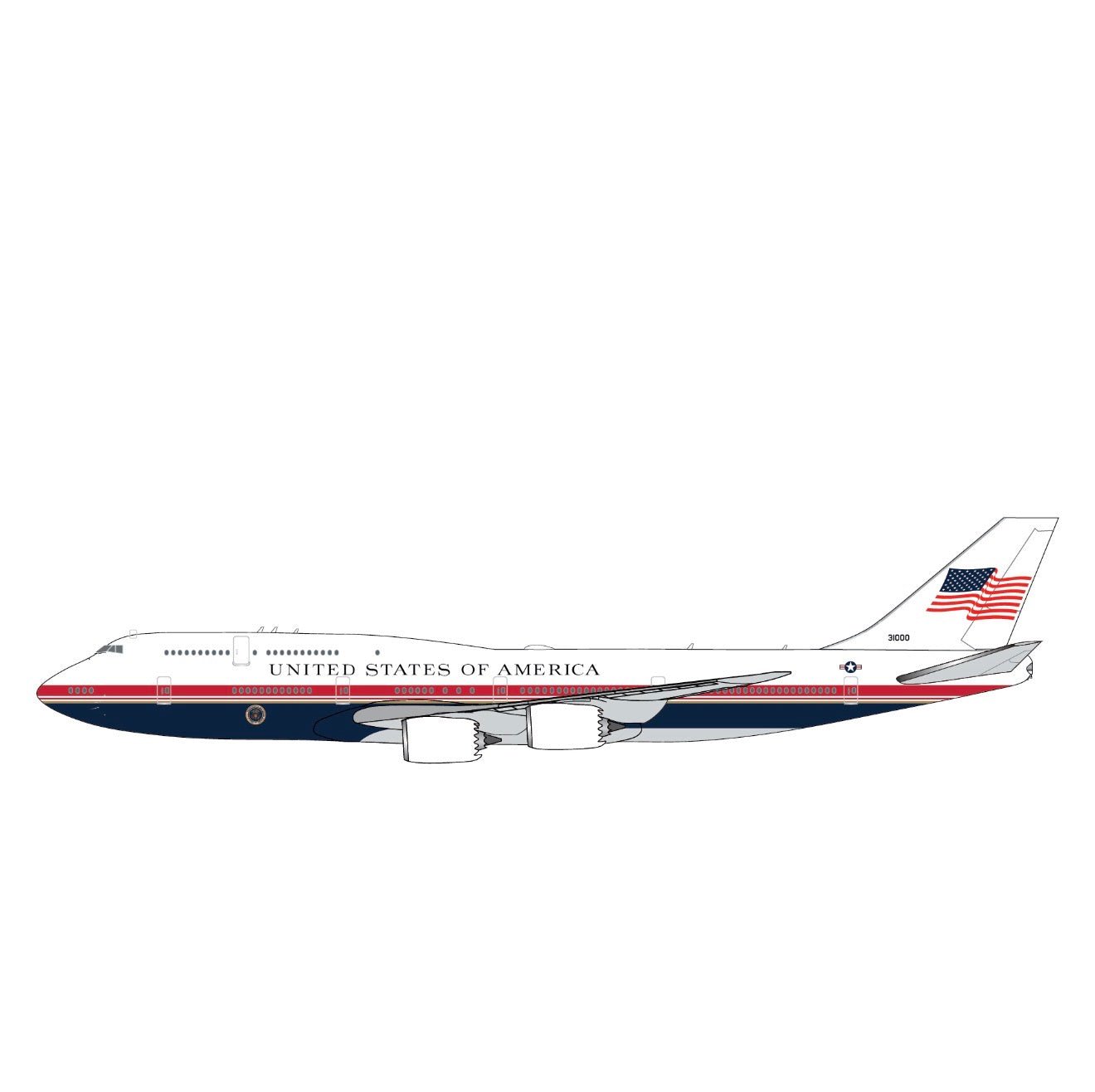 1:400 Gemini Jets USAF VC-25B Boeing 747-8 31000 "Air Force One" - Final Approach Collectibles