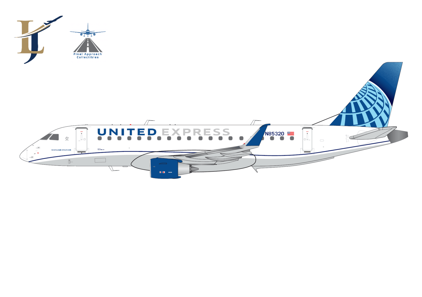 1:400 Legacy Jets United Express Embraer 175 N85320 - Final Approach Collectibles