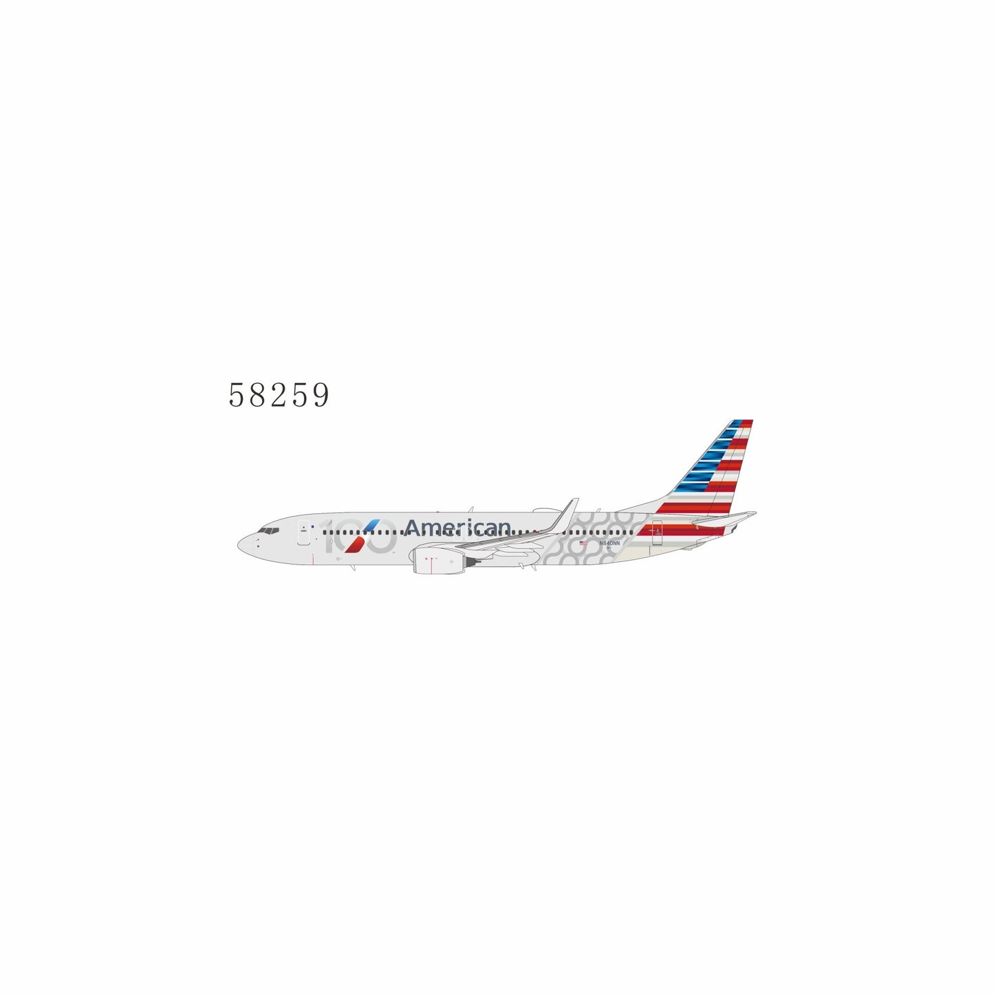 1:400 NG Models American Airlines Boeing 737-800 N840NN 100th Anniversary - Final Approach Collectibles
