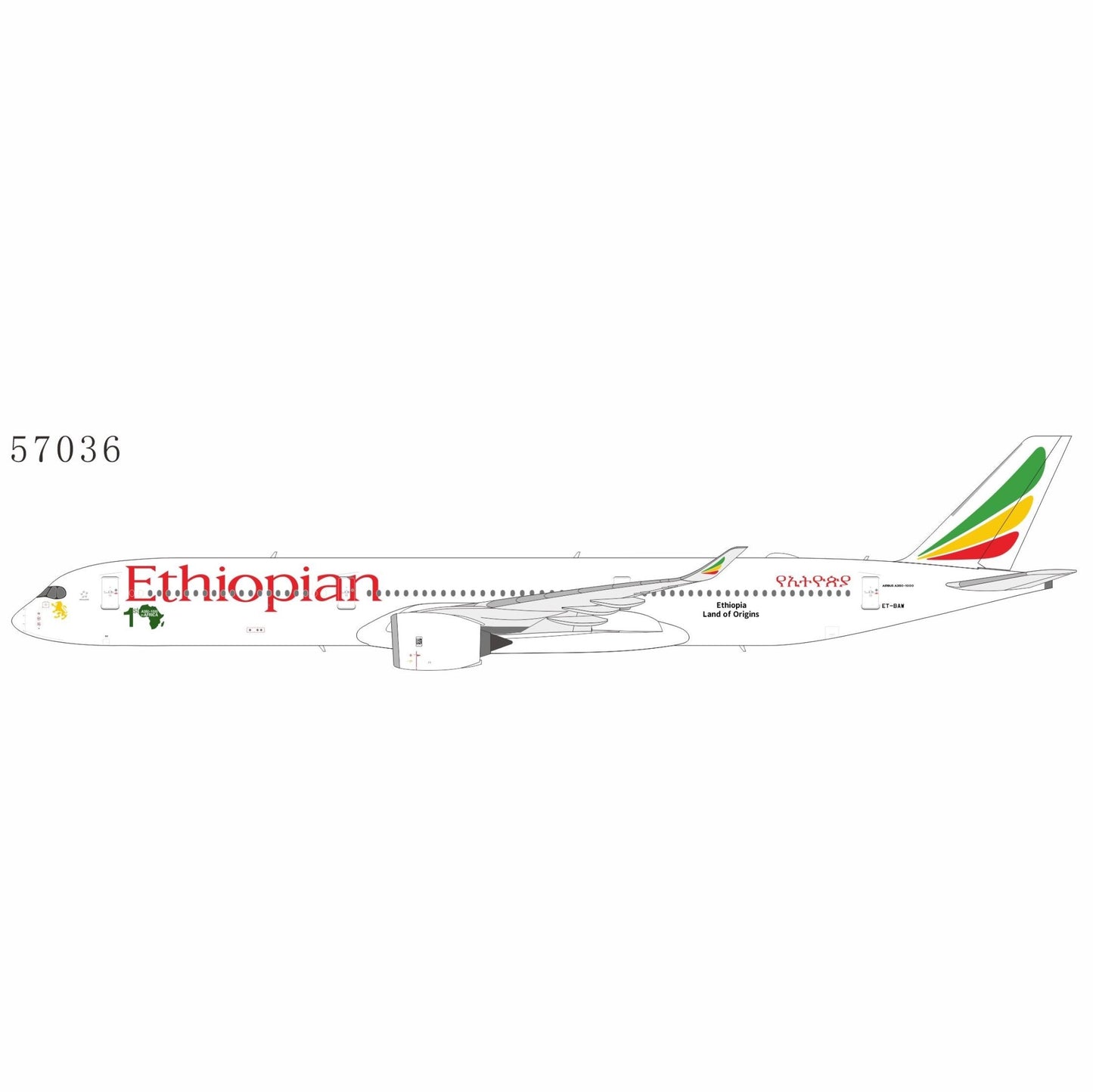 1:400 NG Models Ethiopian Airlines Airbus A350-1000 ET-BAW First A350 in Africa - Final Approach Collectibles