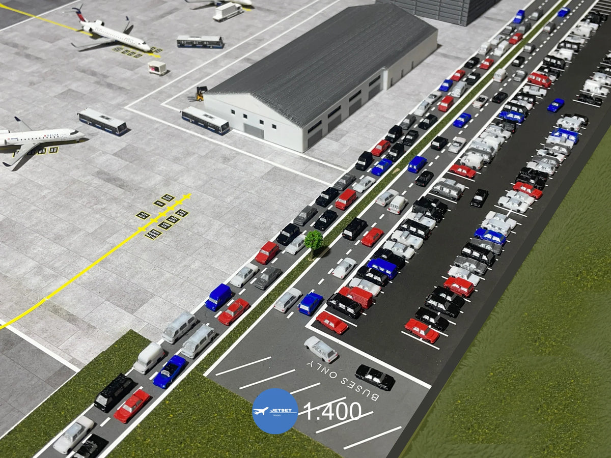 1:400 Jetset Models Airport Parking Lot Cars Set 30 or 120 Multicolor Vehicles