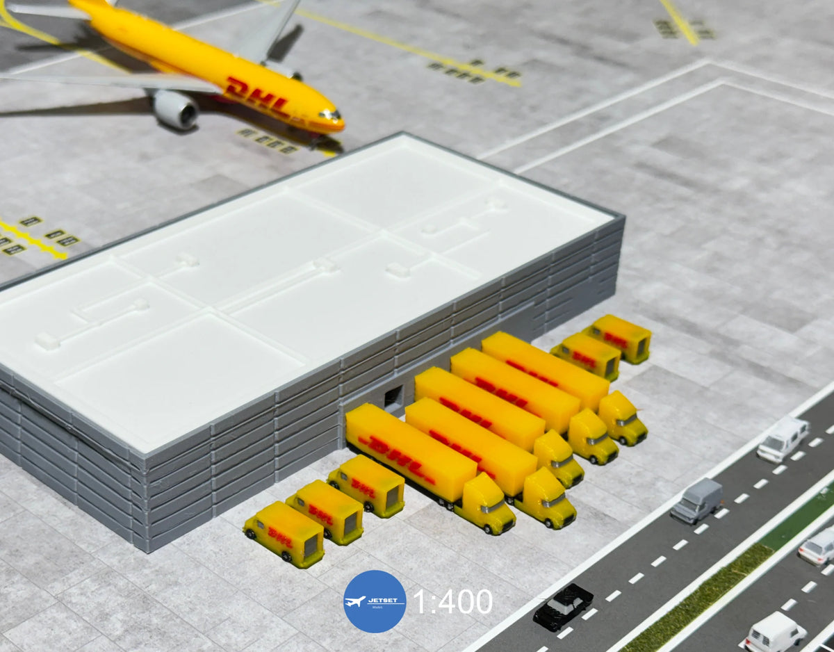 1:400 Jetset Models DHL Truck Set 5x Semi Trucks + 5x Delivery Trucks