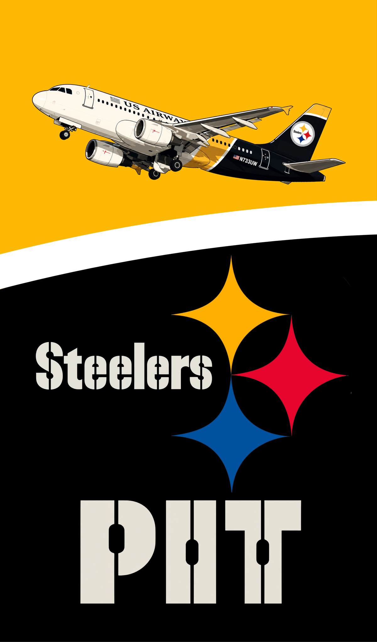 South Florida Aviation US Airways Steelers Bag Tag