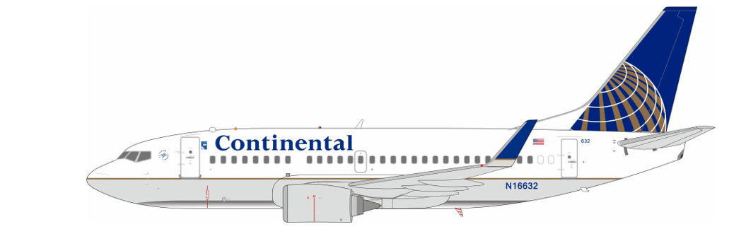 InFlight200 Continental Airlines Boeing 737 - 524 N16632 - Final Approach Collectibles