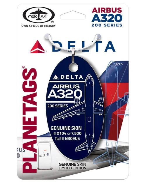 PlaneTags: Delta Air Lines Airbus A320 N309US-Blue - Final Approach Collectibles