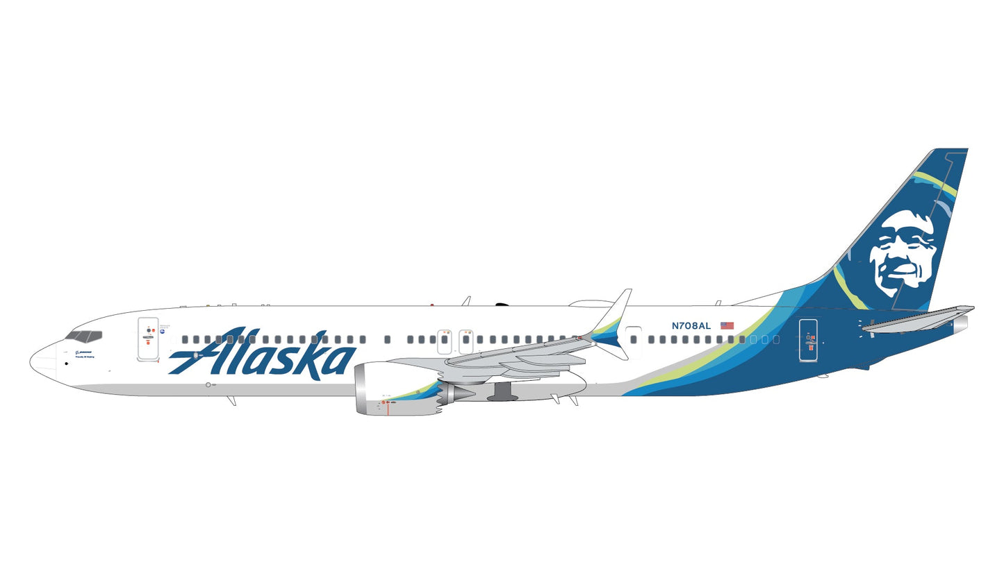 Pre Order: 1:200 Gemini Jets Alaska Airlines Boeing 737 MAX 9 N708AL - Final Approach Collectibles