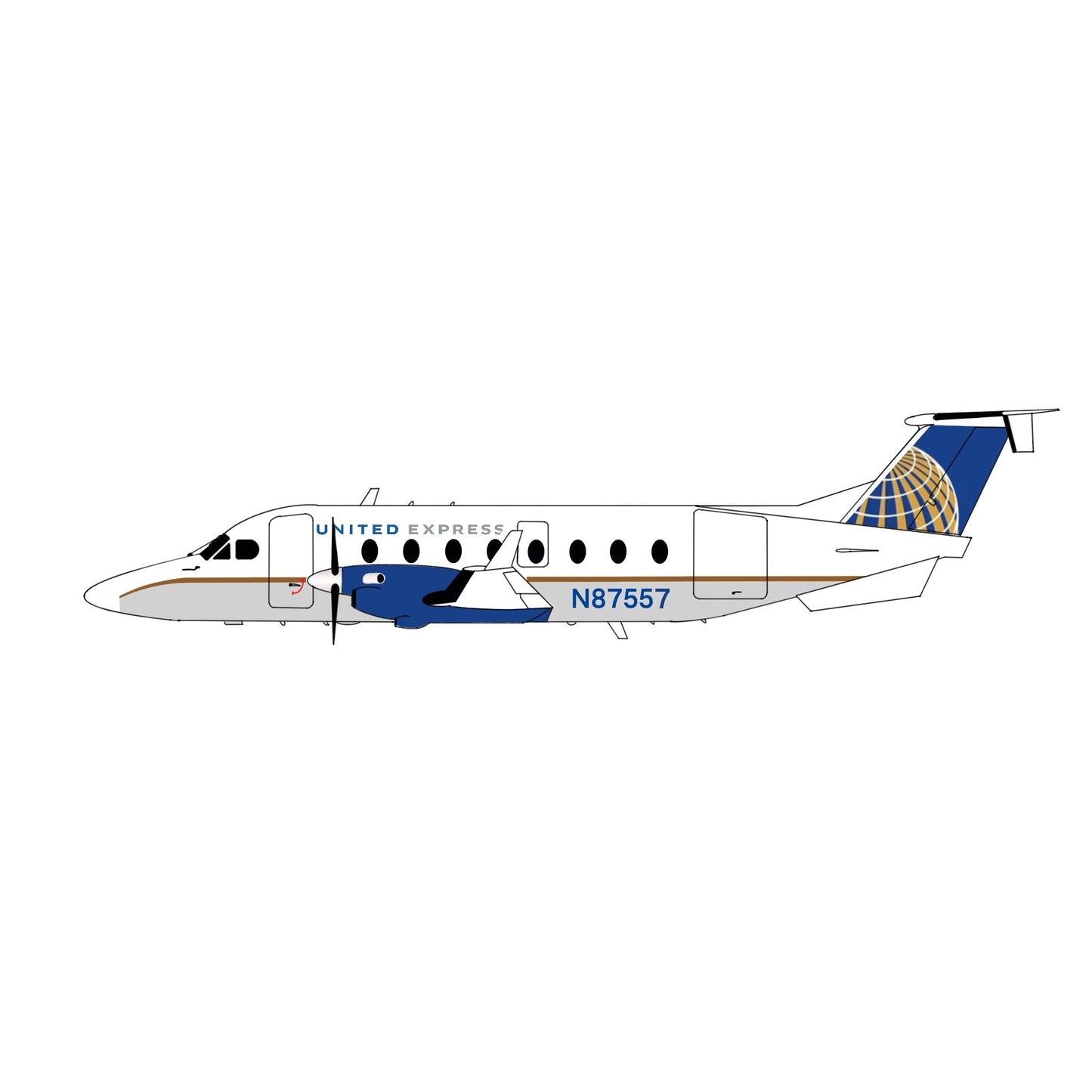 1:200 3D Design Deck United Express B1900D N87557 - Final Approach Collectibles