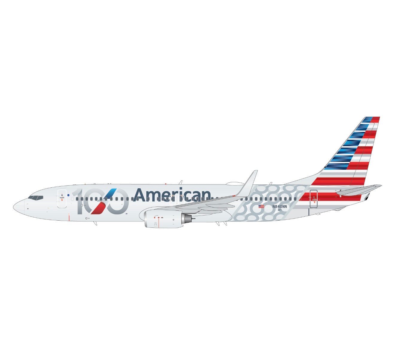 1:200 Gemini Jets American Airlines Boeing 737-800 N840NN 100th Livery - Final Approach Collectibles