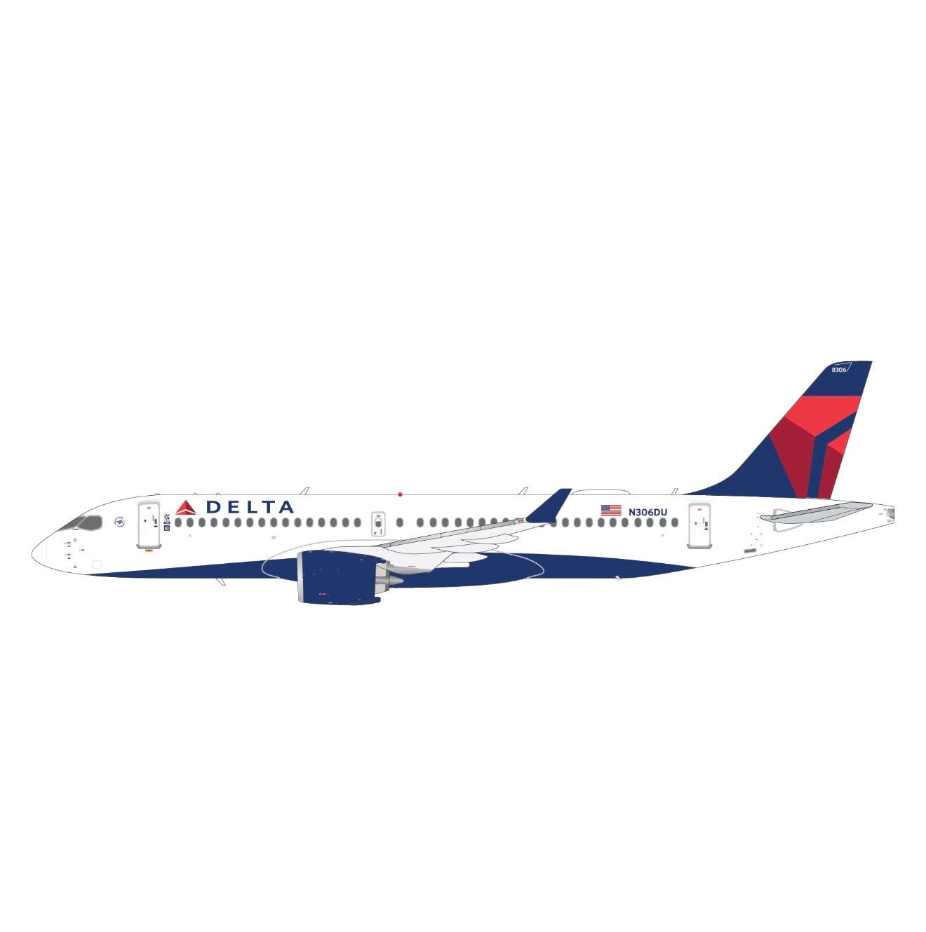1:200 Gemini Jets Delta Air Lines Airbus A220-300 N306DU - Final Approach Collectibles