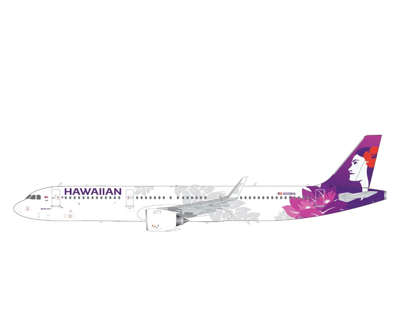 1:200 Gemini Jets Hawaiian Airlines Airbus A321 NEO N209HA - Final Approach Collectibles