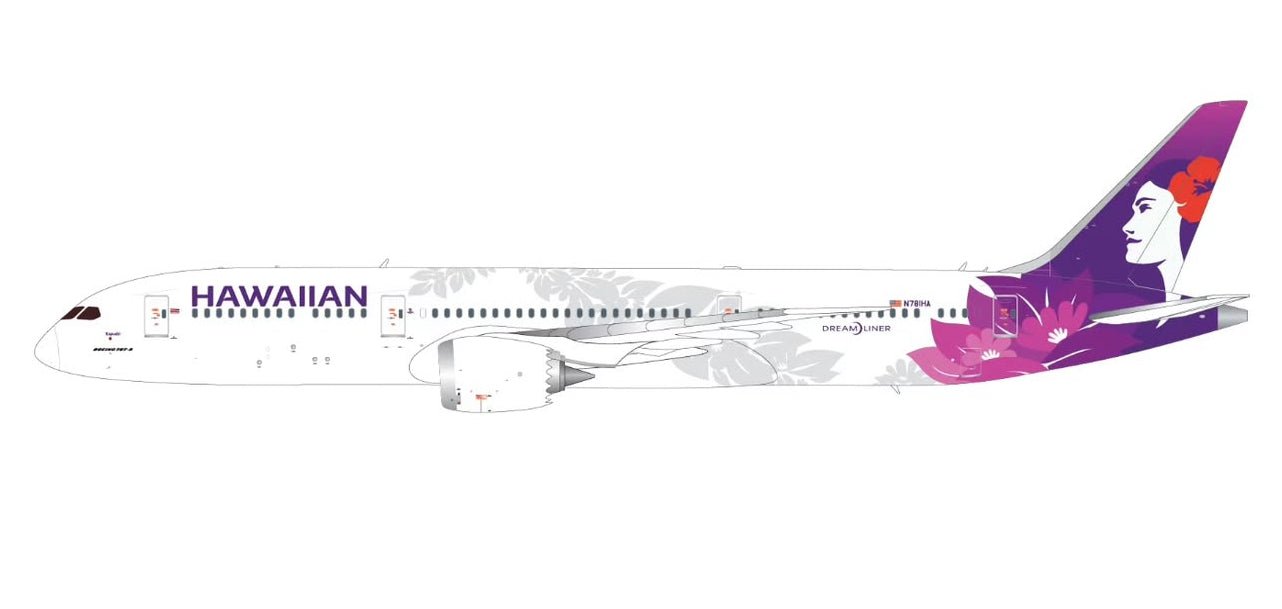 1:200 Gemini Jets Hawaiian Airlines Boeing 787 - 9 N781HA - Final Approach Collectibles