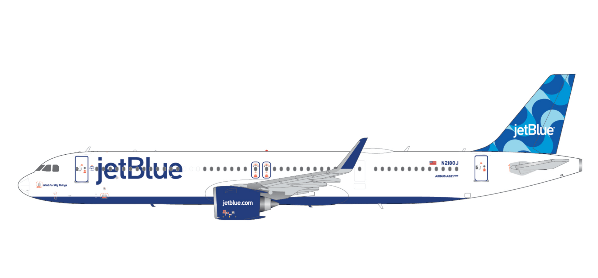 1:200 Gemini Jets JetBlue Airways Airbus A321neo N2180J “Mint for Big Things” - Final Approach Collectibles