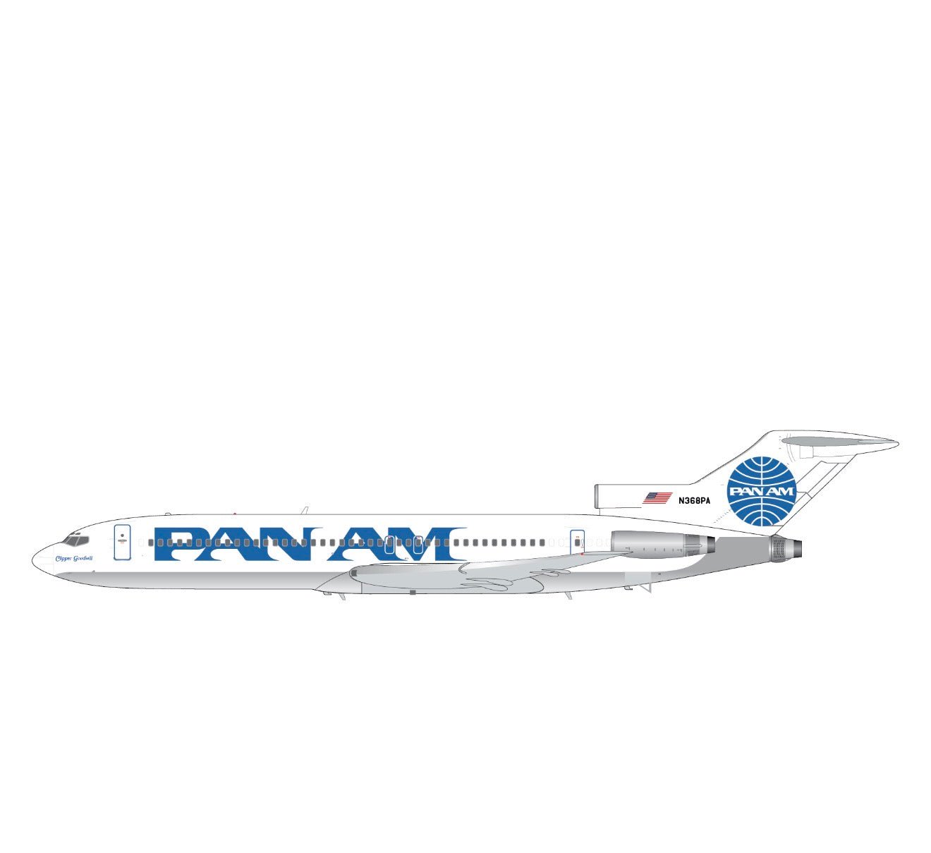 1:200 Gemini Jets PanAm Boeing 727-200 N368PA - Final Approach Collectibles