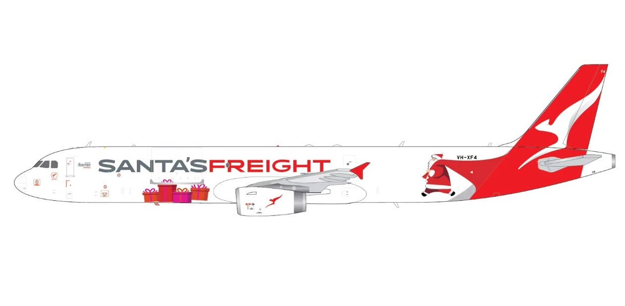 1:200 Gemini Jets Qantas Freight Airbus A321P2F VH - XF4 "Santa's Freight" Titles - Final Approach Collectibles