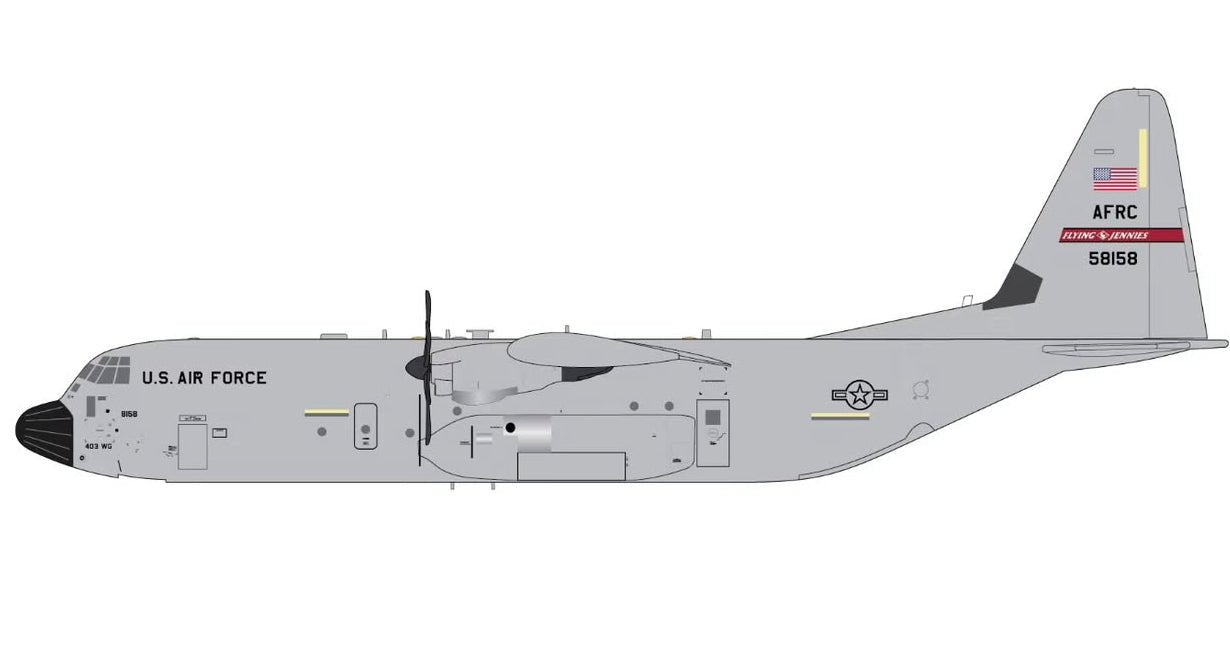 1:200 Gemini Jets U.S. Air Force C - 130J Hercules 05 - 8158 "Flying Jennies" - Final Approach Collectibles