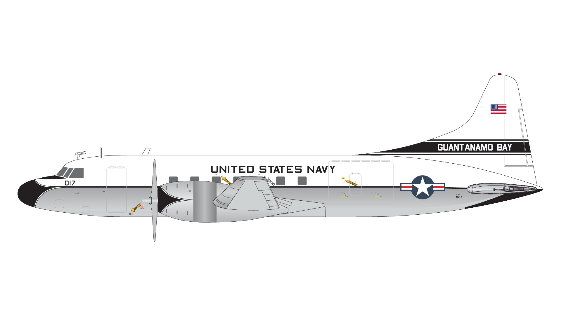 1:200 Gemini Jets U.S. Navy C - 131F Samaritan 141017 “Guantanamo Bay” - Final Approach Collectibles