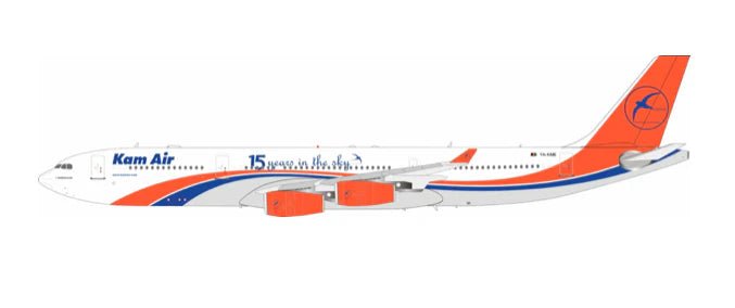 1:200 Retro Models Kam Air A340 - 313 YA - KME with Stand 15 Years in The Sky Limited Edition - Final Approach Collectibles