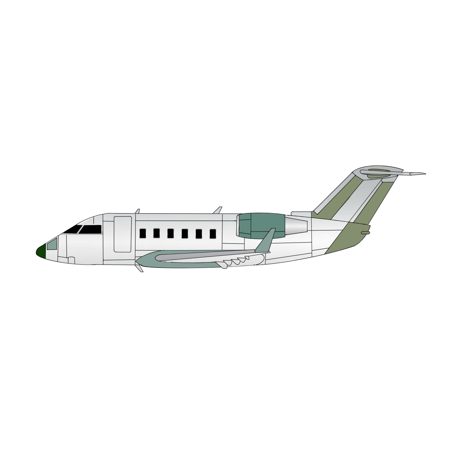 1:400 3D Design Deck Bare Metal Challenger 600 - Final Approach Collectibles