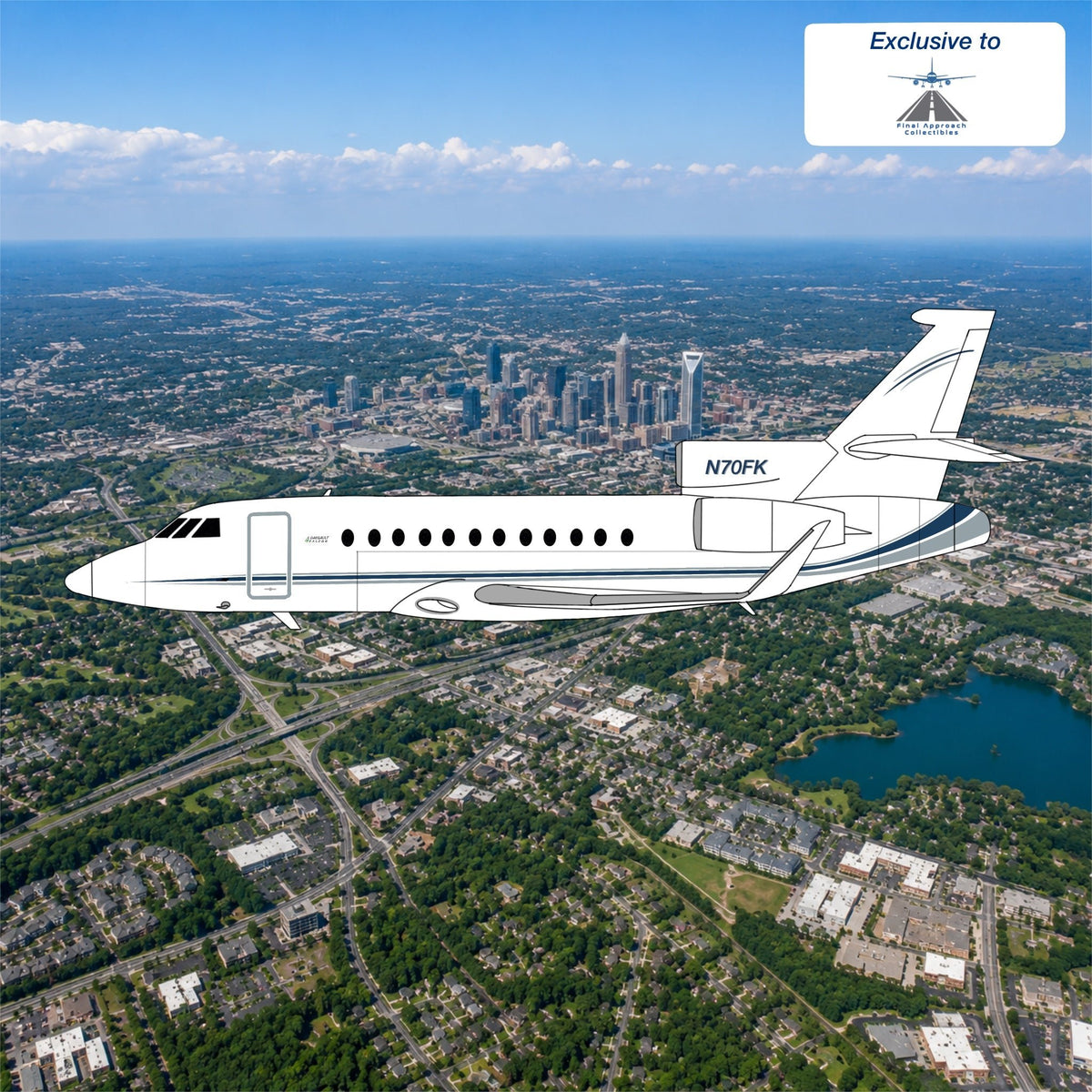 1:400 3D Design Deck Falcon 900 LX N70FK - Final Approach Collectibles