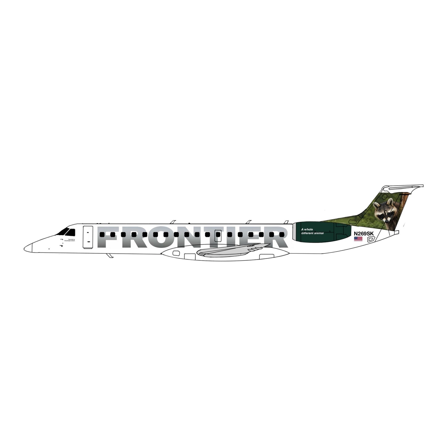 1:400 3D Design Deck Frontier Airlines Embraer 145 N269SK - Final Approach Collectibles