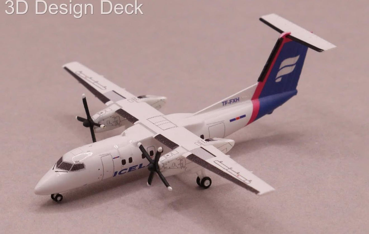1:400 3D Design Deck IcelandAir Dash 8 Q100 TF - FXH - Final Approach Collectibles