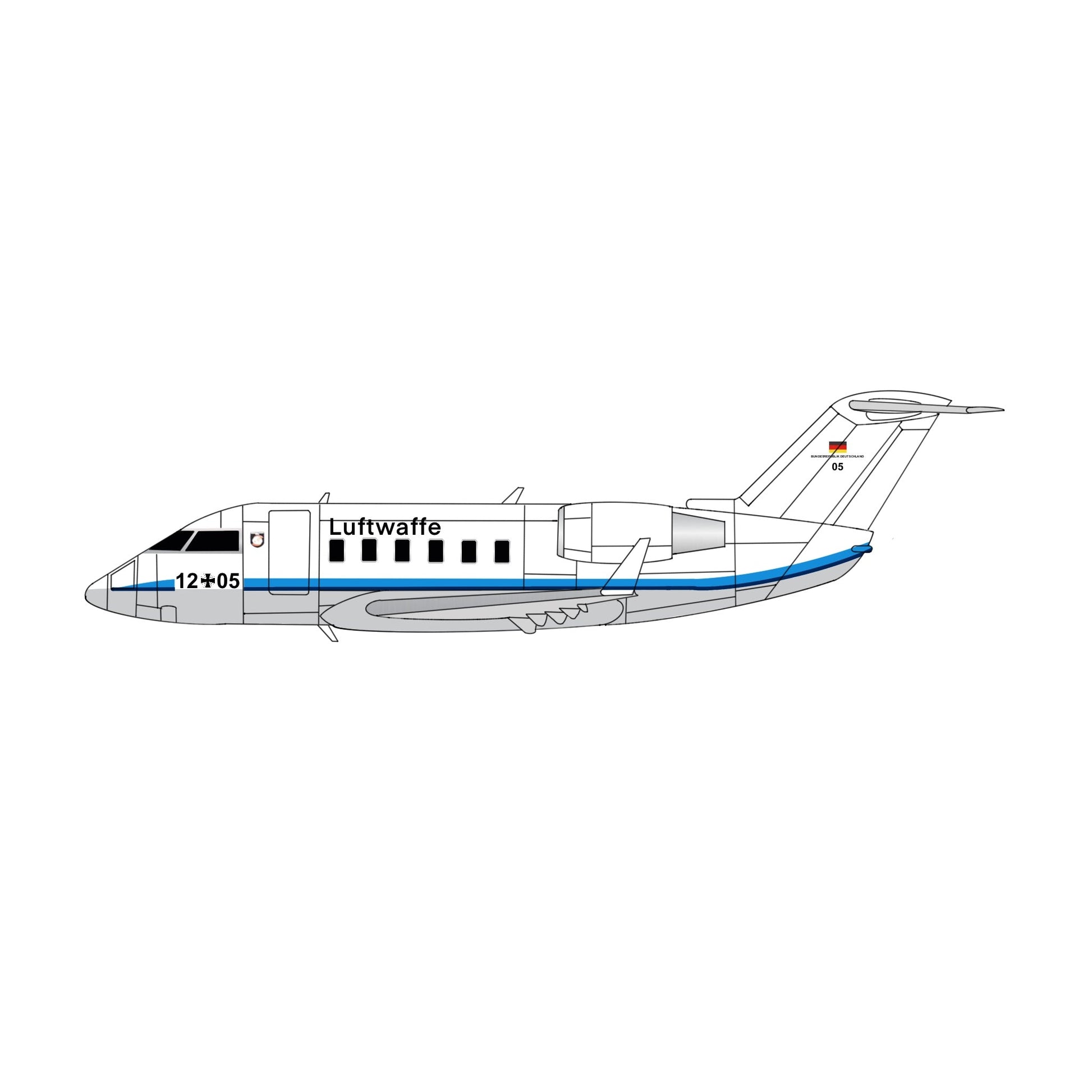 1:400 3D Design Deck Luftwaffe Challenger 601 12 - 05 - Final Approach Collectibles