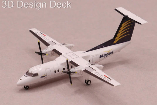 1:400 3D Design Deck Skippers Dash 8 Q100 VH - XFQ - Final Approach Collectibles