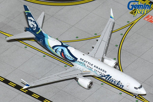 1:400 Gemini Jets Alaksa Airlines Boeing 737 MAX 9 N915AK Seattle Kraken Livery - Final Approach Collectibles