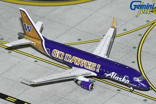 1:400 Gemini Jets Alaska Airlines Embraer 175 N662QX University of Washington Livery - Final Approach Collectibles