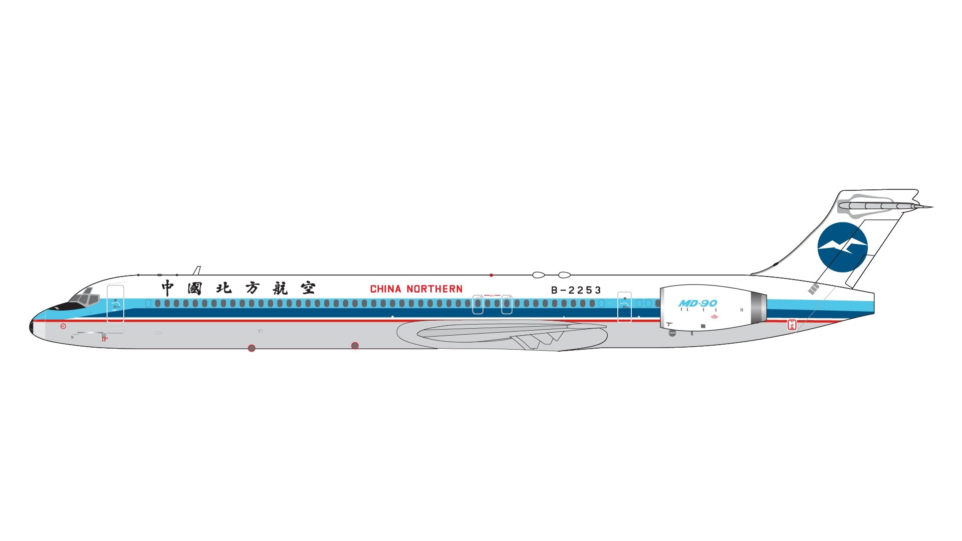 1:400 Gemini Jets China Northern Airlines McDonell - Douglas MD - 90 B - 2253 - Final Approach Collectibles
