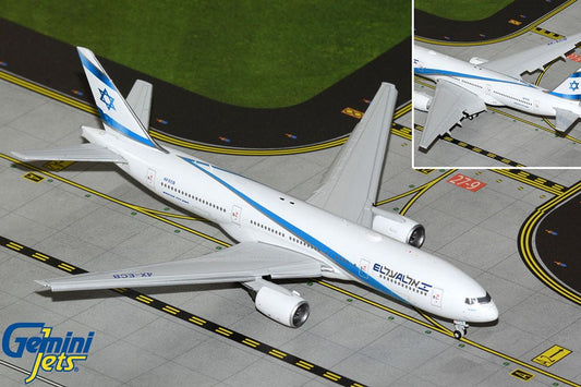 1:400 Gemini Jets EL AL Boeing 777 - 200ER 4X - ECB Flaps Down - Final Approach Collectibles