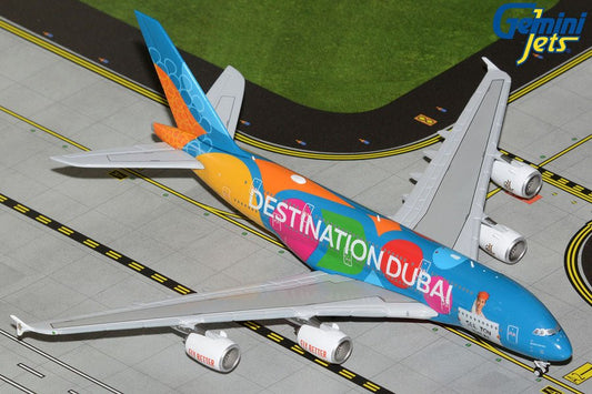1:400 Gemini Jets Emirates Airbus A380 A6 - EES Destination Dubai/Be Part Of The Magic Livery - Final Approach Collectibles