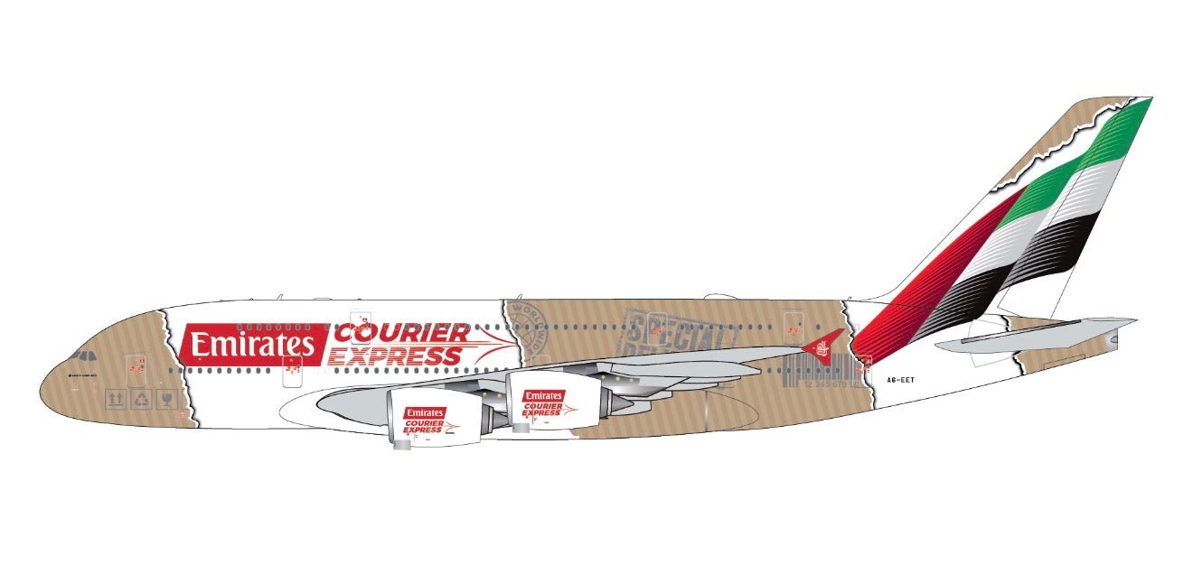 1:400 Gemini Jets Emirates Airbus A380 A6-EET Courier Express Livery - Final Approach Collectibles