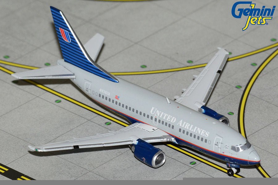 1:400 Gemini Jets United Airlines Boeing 737 - 500 N936UA Battleship Grey - Final Approach Collectibles