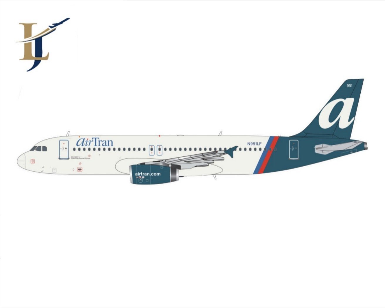 1:400 Legacy Jets AirTran Airlines Airbus A320 - 233 N951LF - Final Approach Collectibles