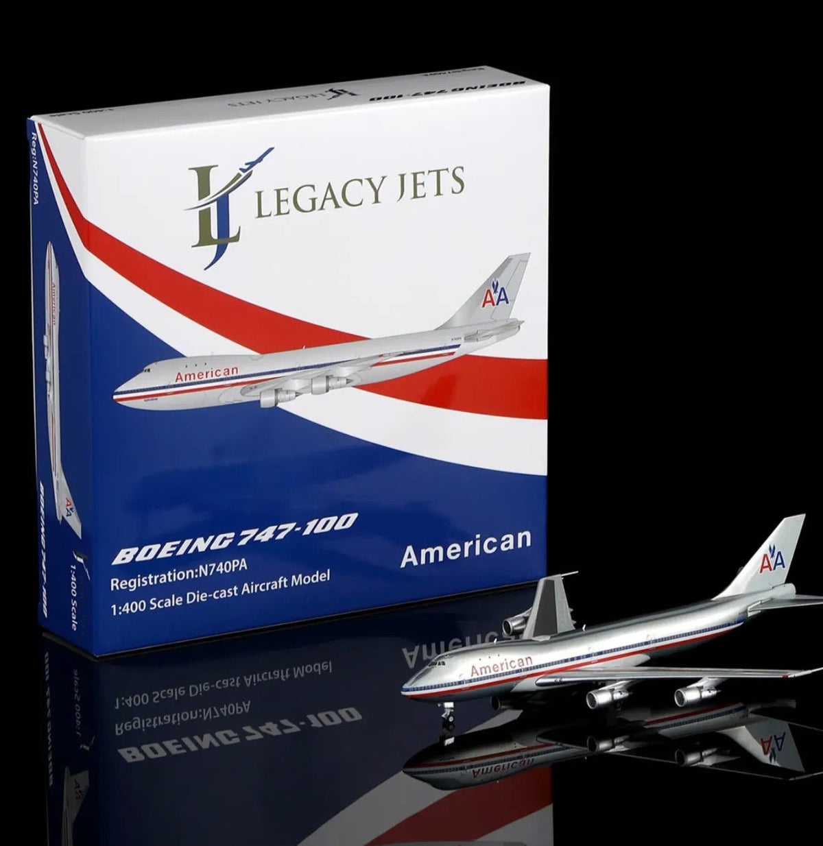 1:400 Legacy Jets American Airlines Boeing 747-100 N740PA - Final Approach Collectibles