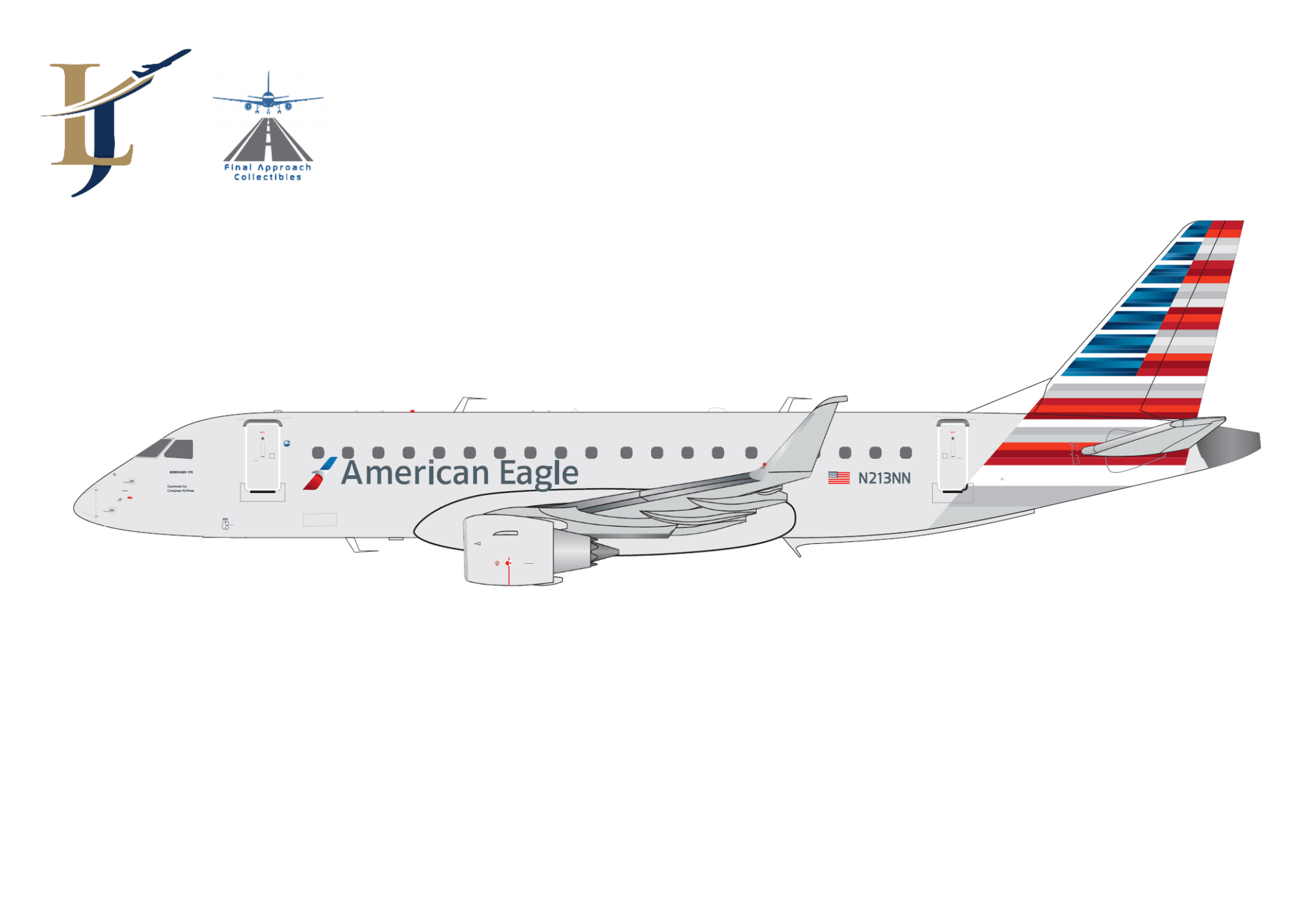 1:400 Legacy Jets American Eagle Embraer 175 N213NN - Final Approach Collectibles