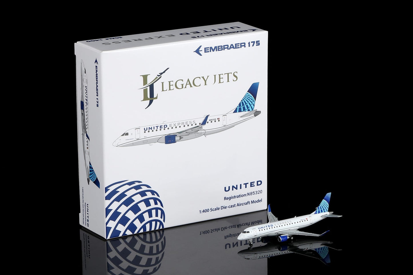 1:400 Legacy Jets United Express Embraer 175 N85320 - Final Approach Collectibles