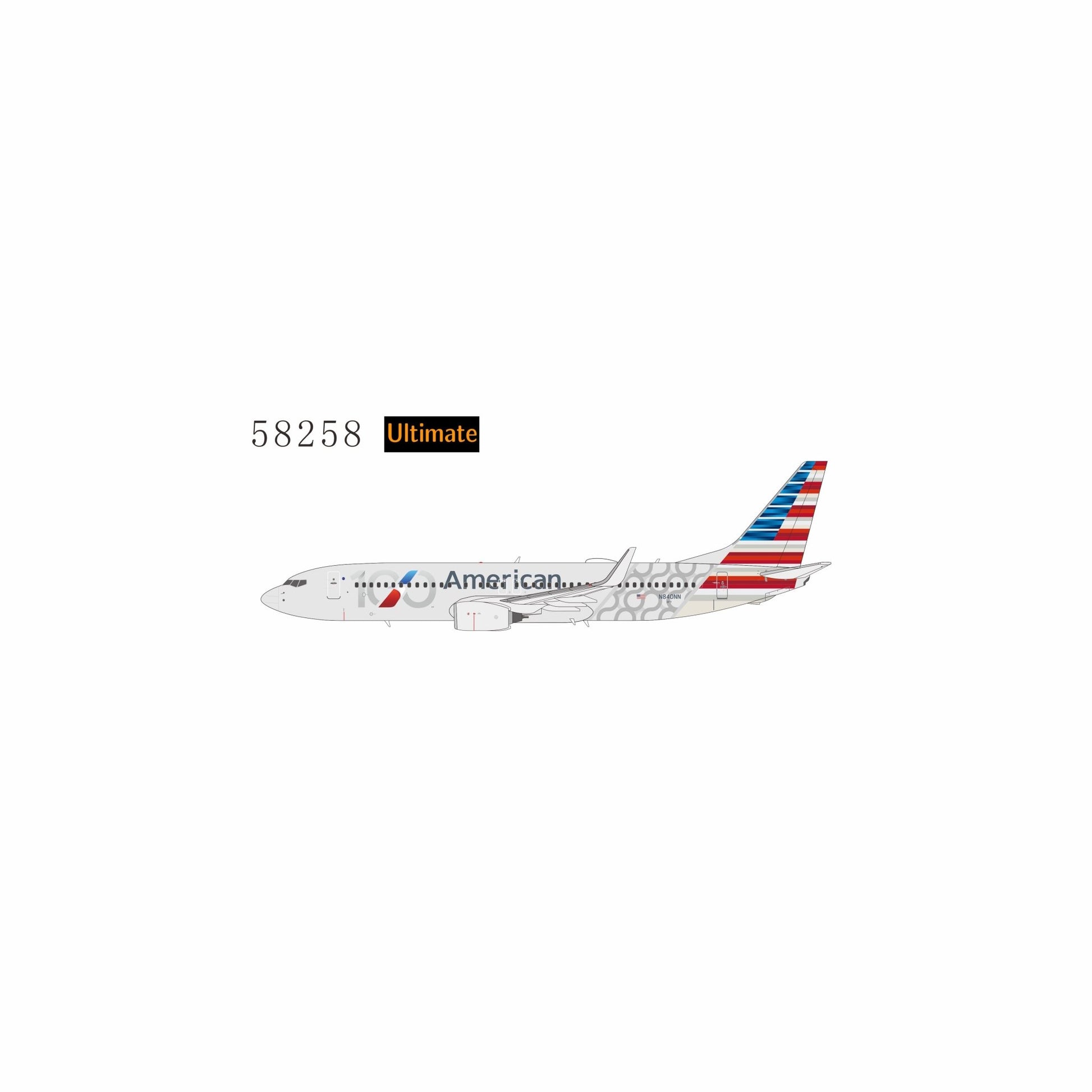 1:400 NG Models American Airlines Boeing 737-800 N840NN 100th Anniversary Ultimate Collection - Final Approach Collectibles
